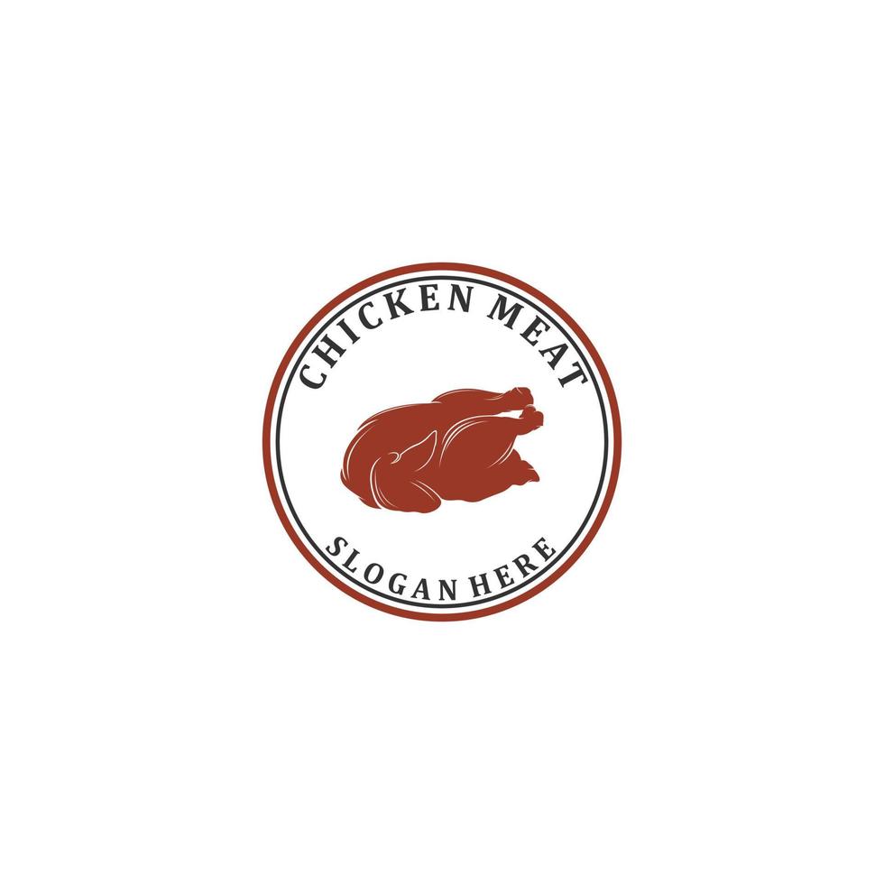 logo for chicken butcher shop on white background vector