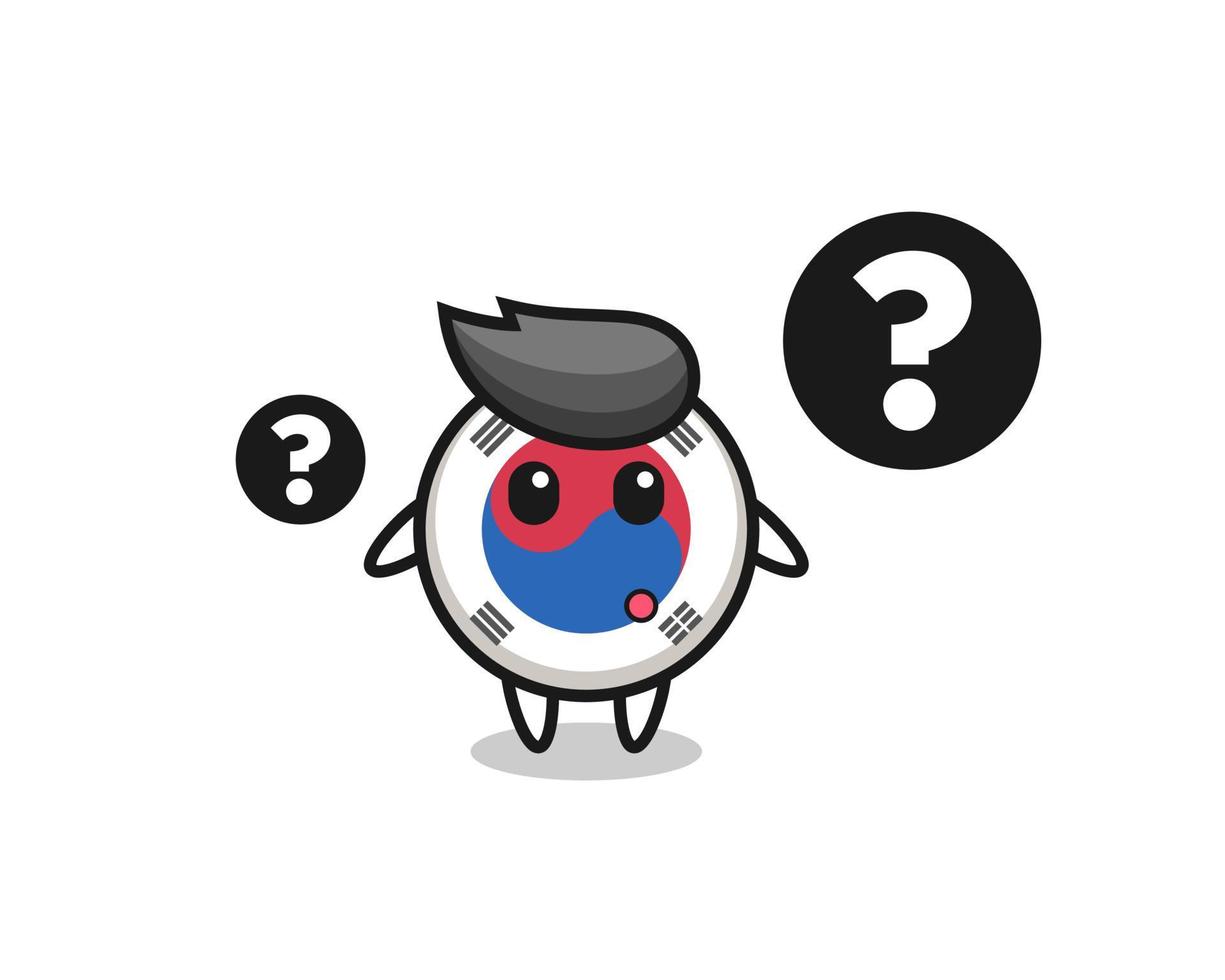 Cartoon Illustration of south korea flag with the question mark vector