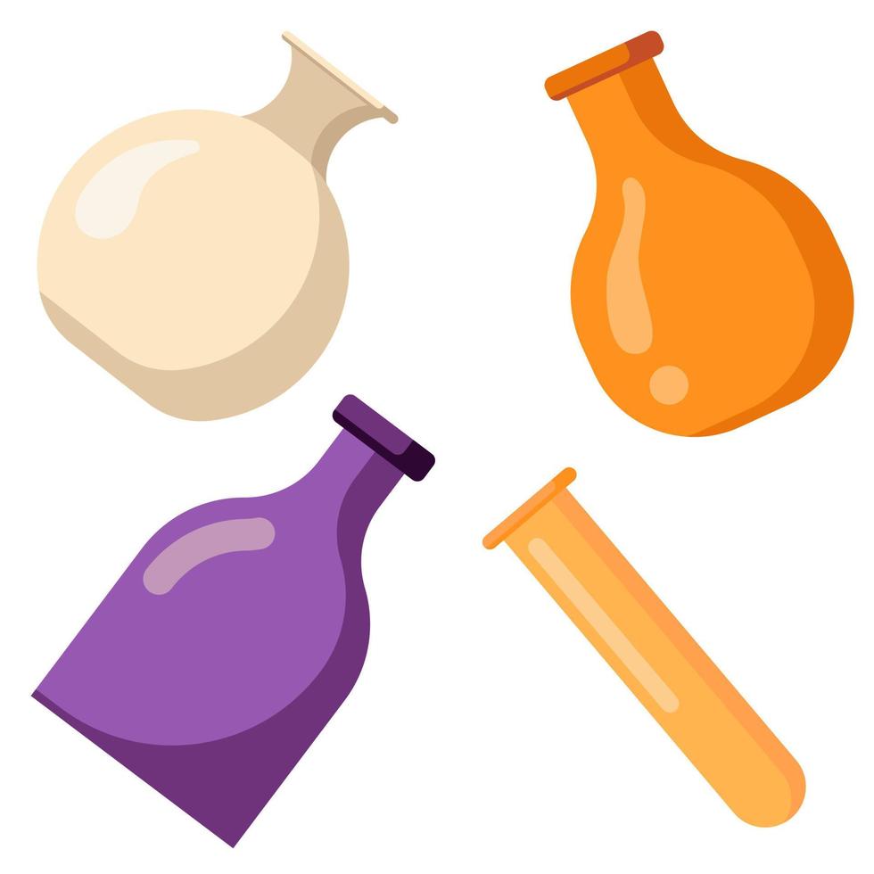 Flat icon illustration of halloween spooky items. vector