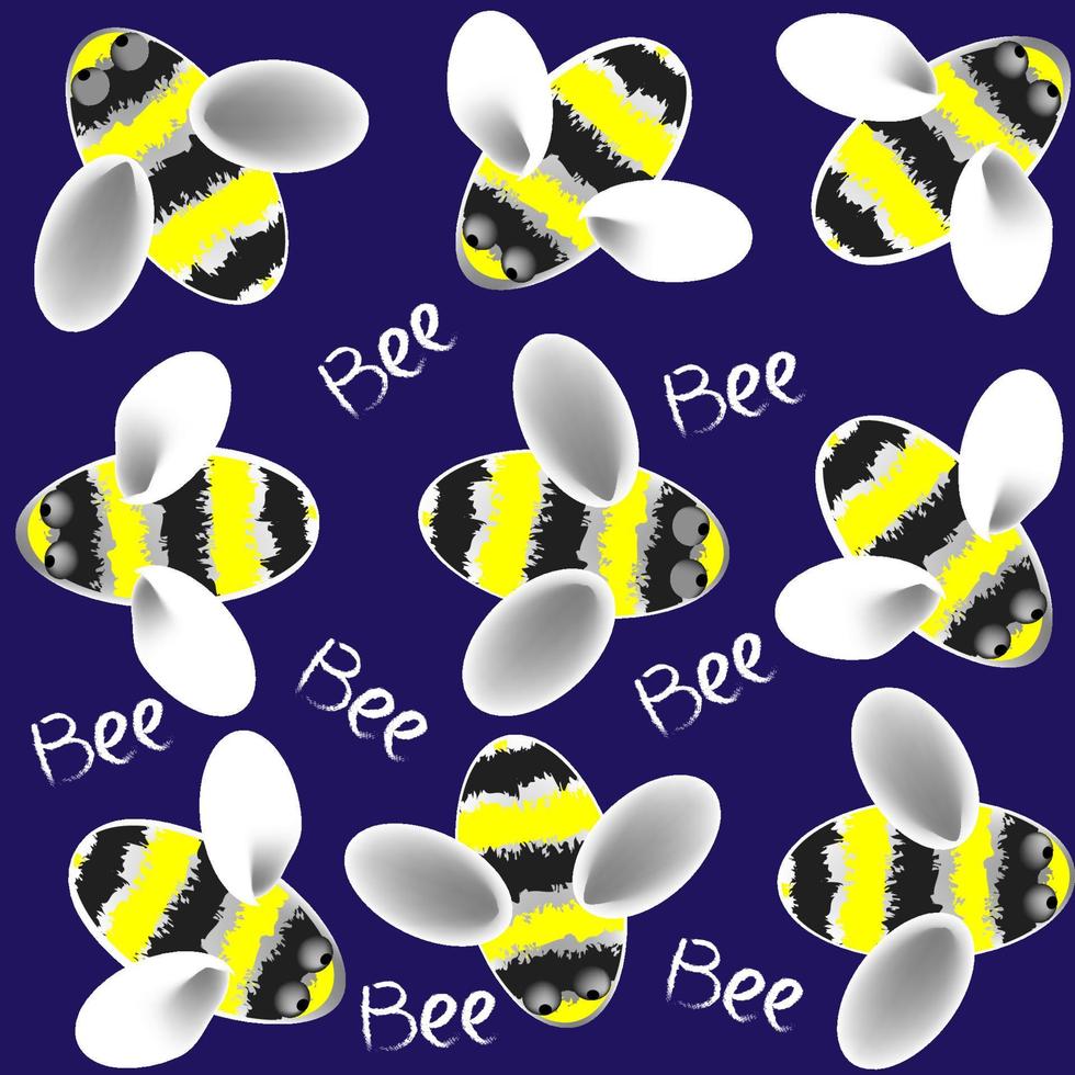 Bee seamless pattern for textile decorative wrapping paper vector