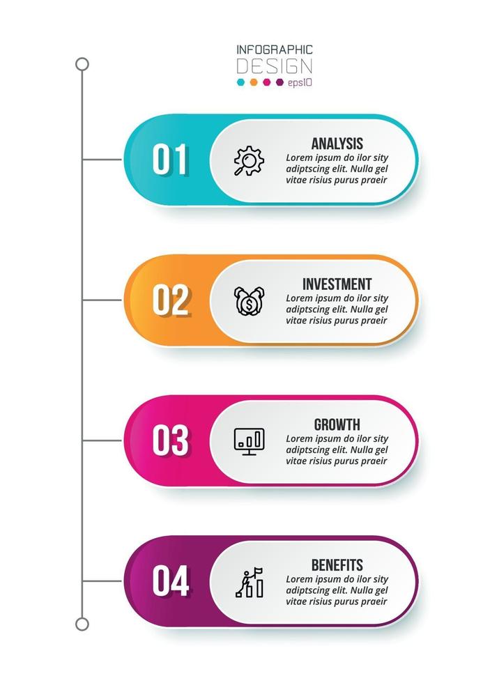 Business concept infographic template with workflow. vector