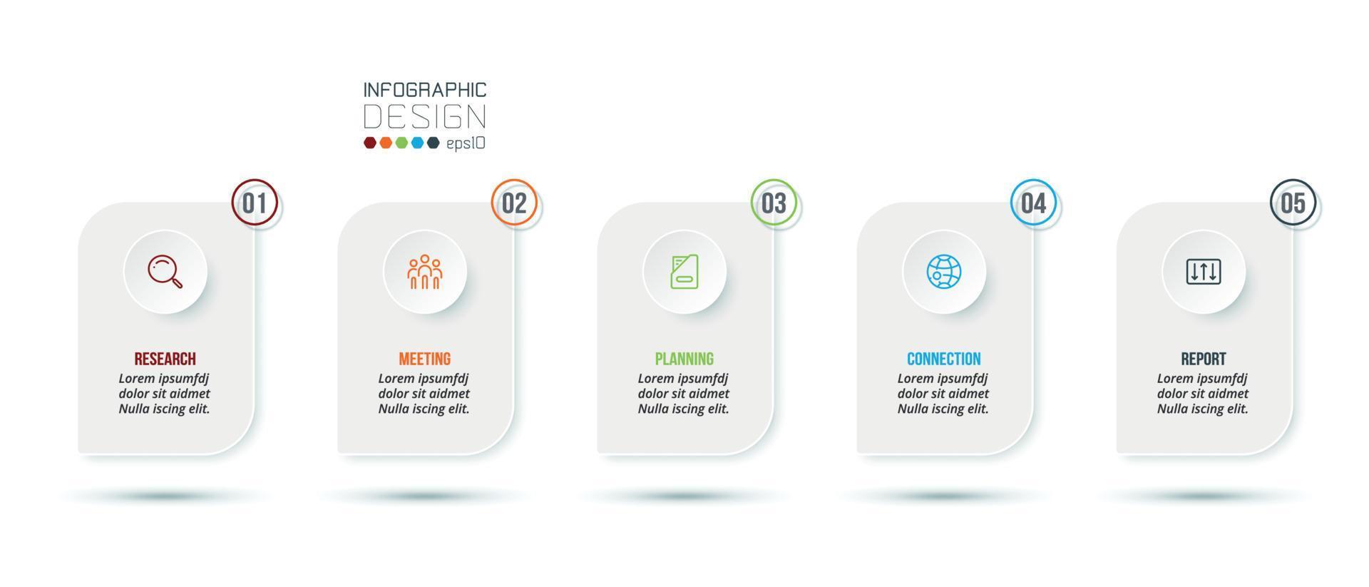 Business infographic  template with step or option design. vector