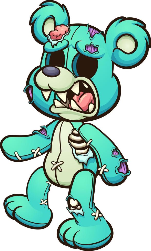 Green zombie bear vector