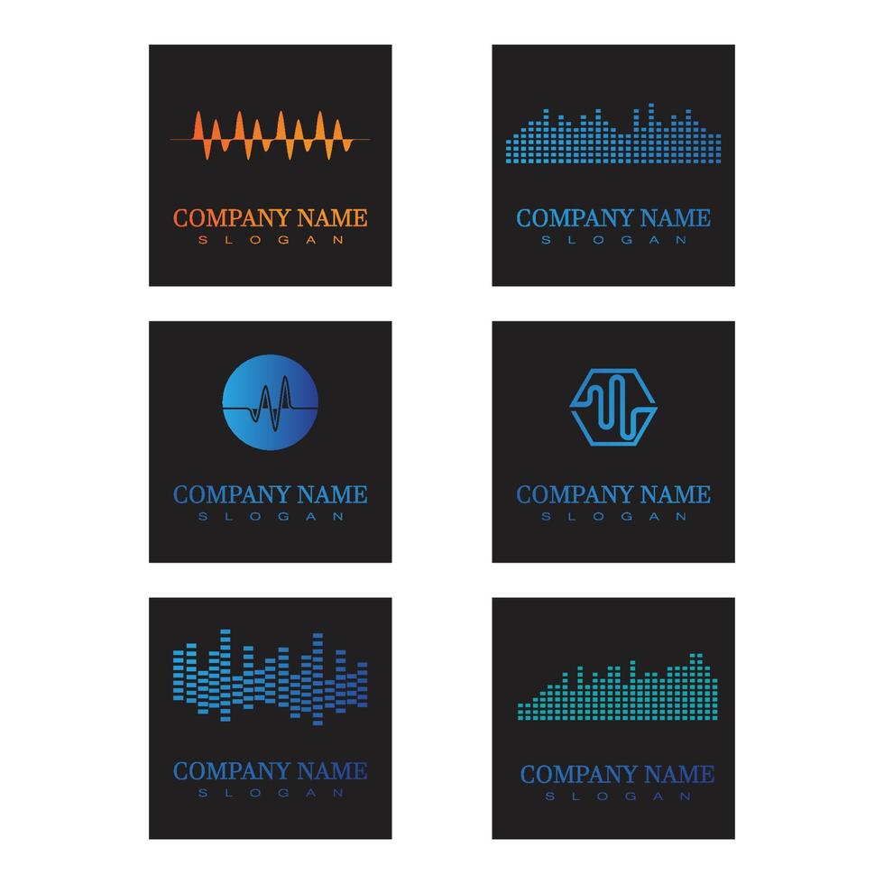 Sound waves vector illustration design template