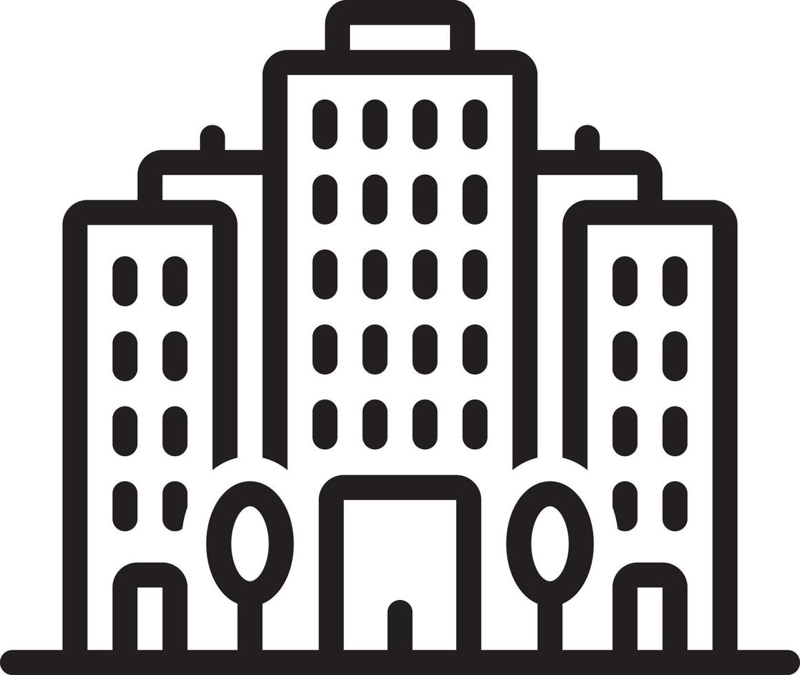 Line icon for office block vector