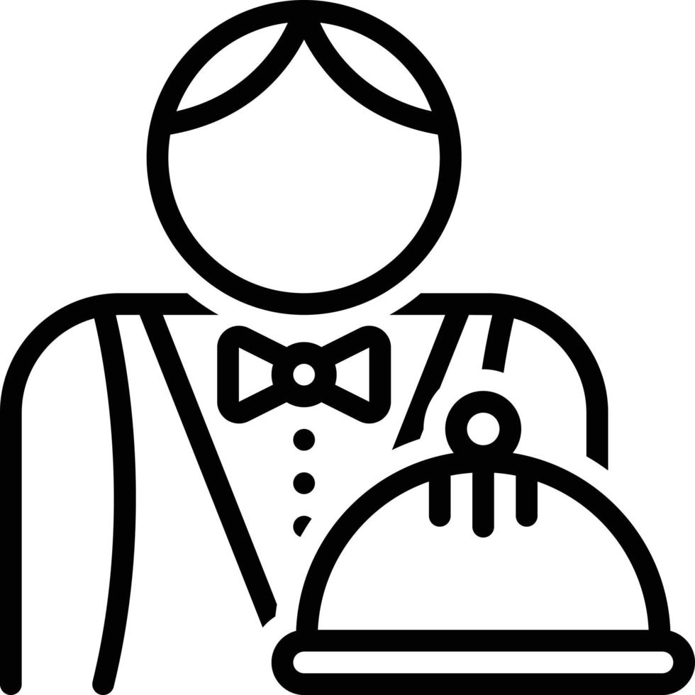 Line icon for waiter vector