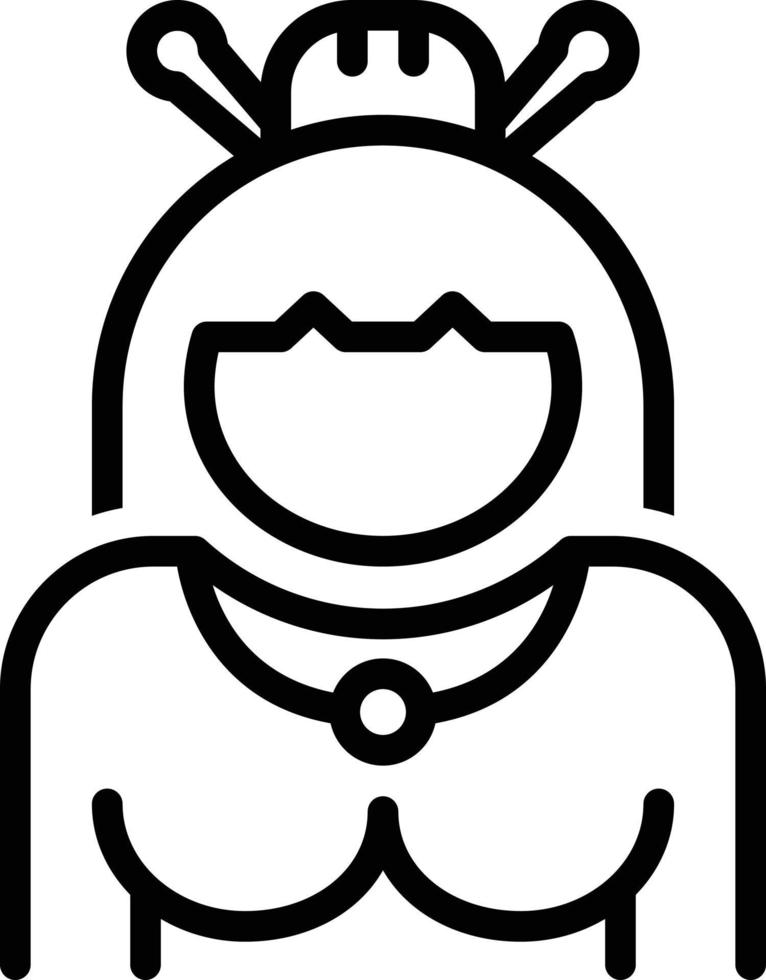 Line icon for geisha vector