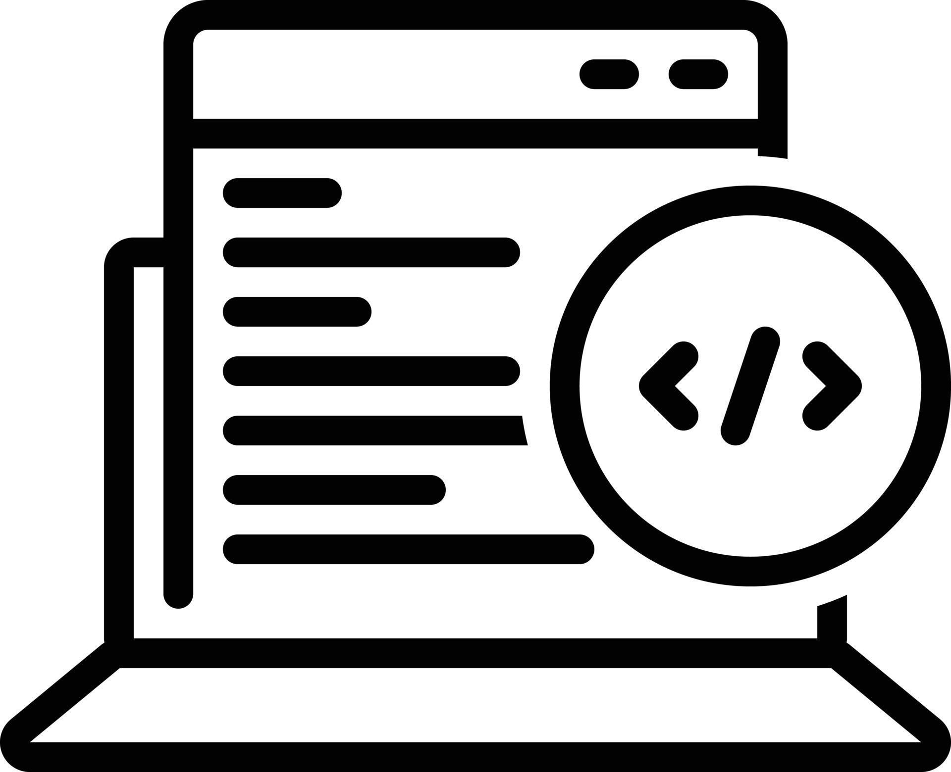 Line icon for web coding 3496458 Vector Art at Vecteezy
