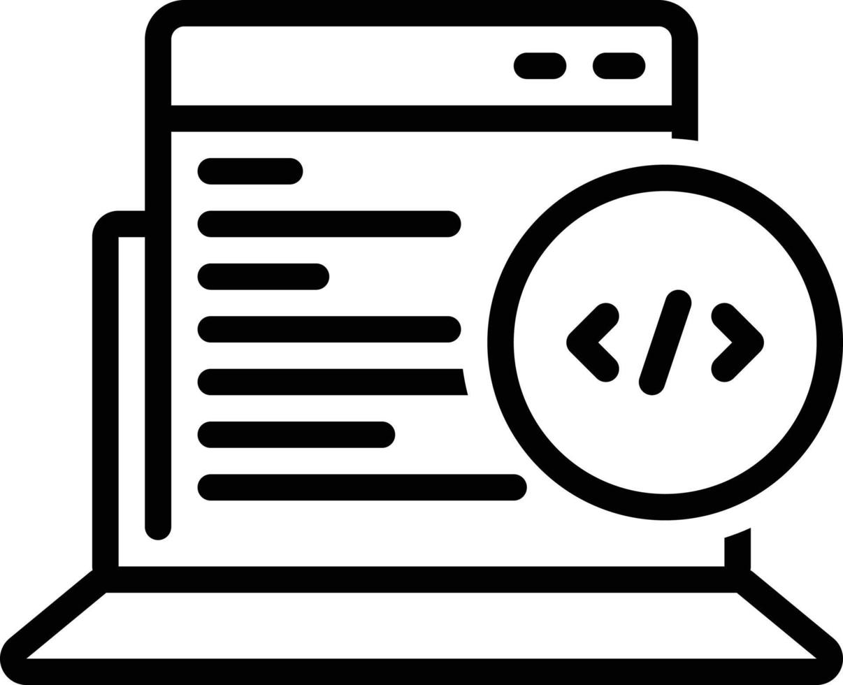 Line icon for web coding vector