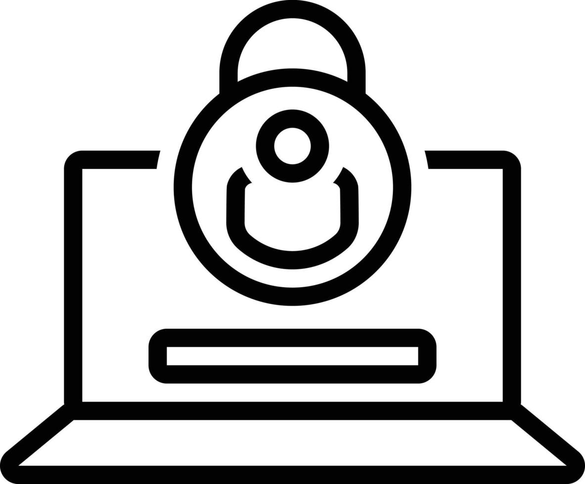Line icon for secure login vector