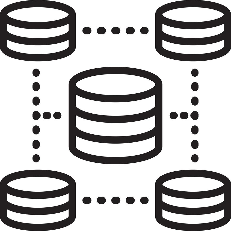 Line icon for database vector