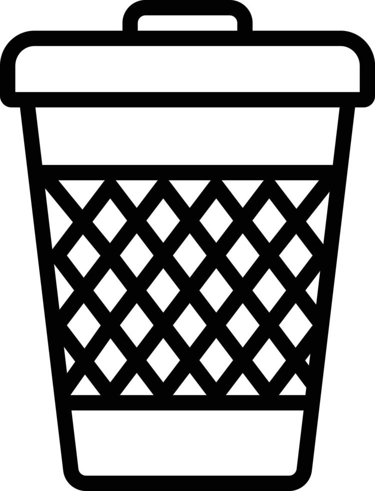 Line icon for trash can vector