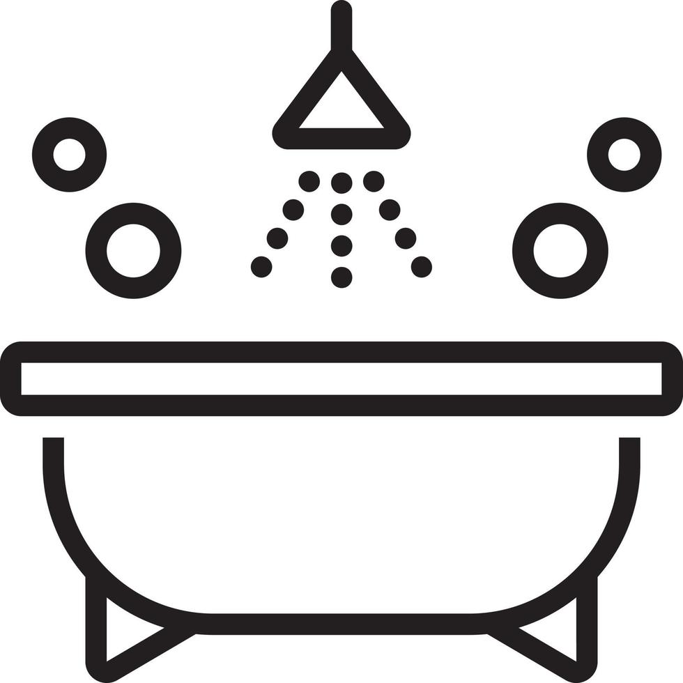 Line icon for bathtub vector