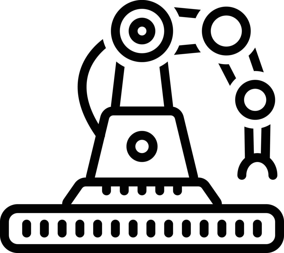 icono de línea para robot industrial vector