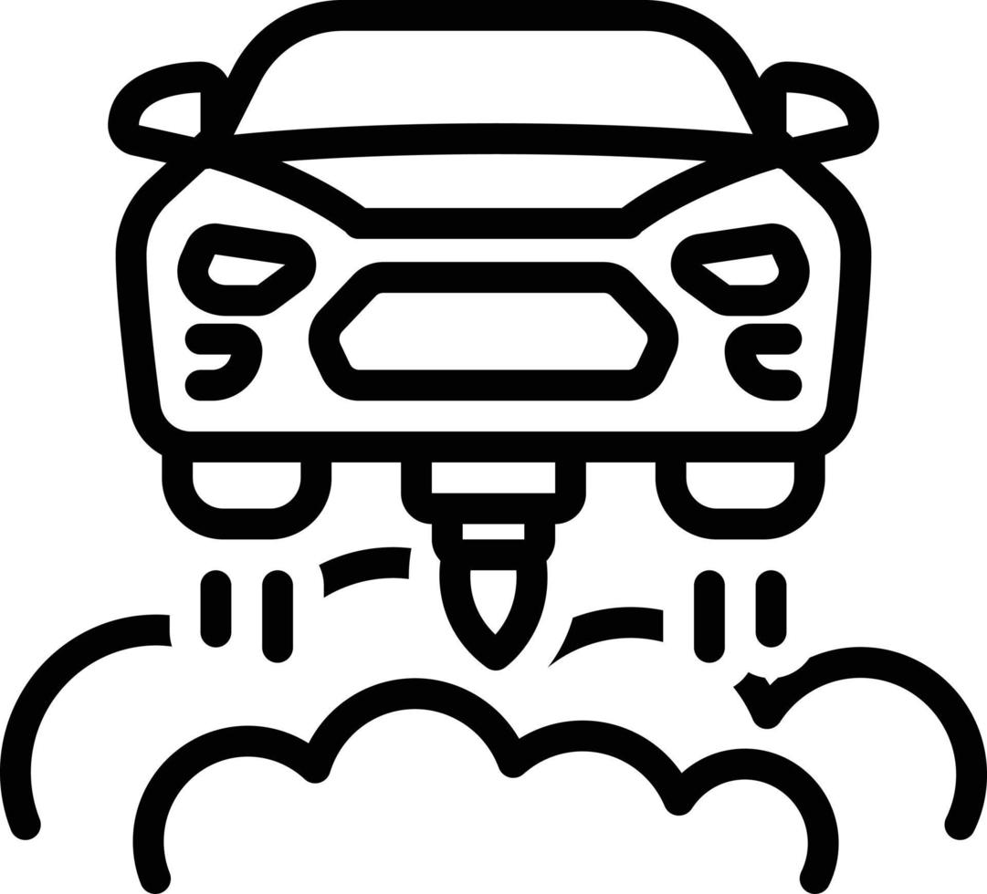 icono de línea para coche volador vector