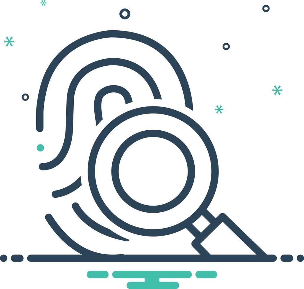 Mix icon for fingerprint scan vector