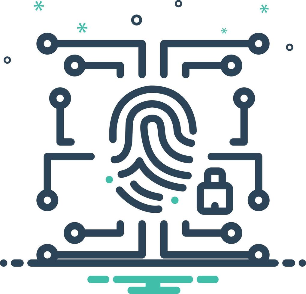 Mix icon for biometric data security vector