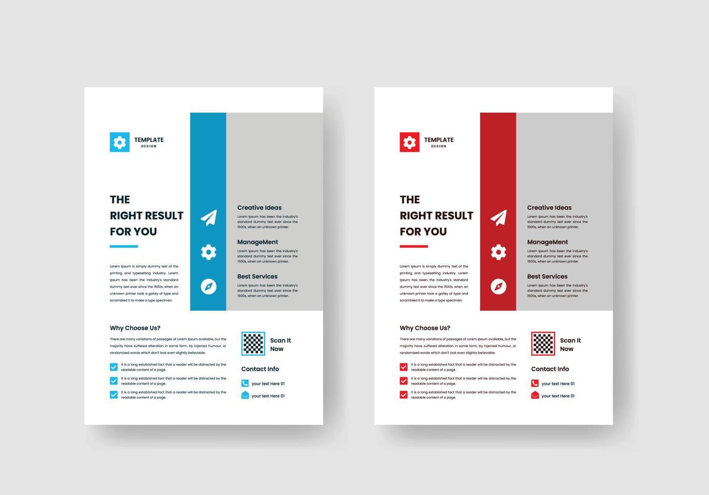 Minimal Corporate Business Flyer poster pamphlet brochure cover design layout background, two colors scheme, vector template in A4 size