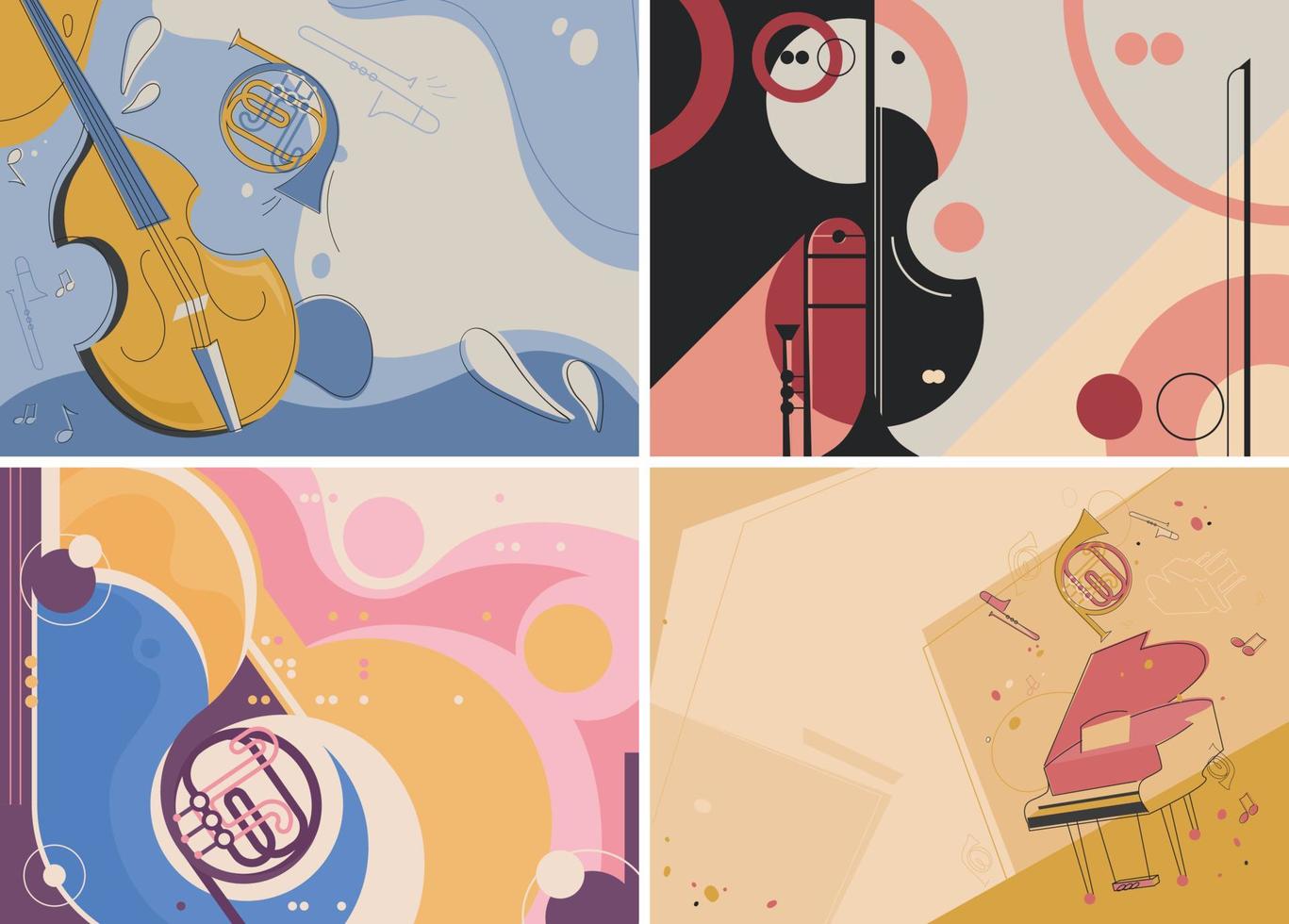 Collection of classical music banners. vector
