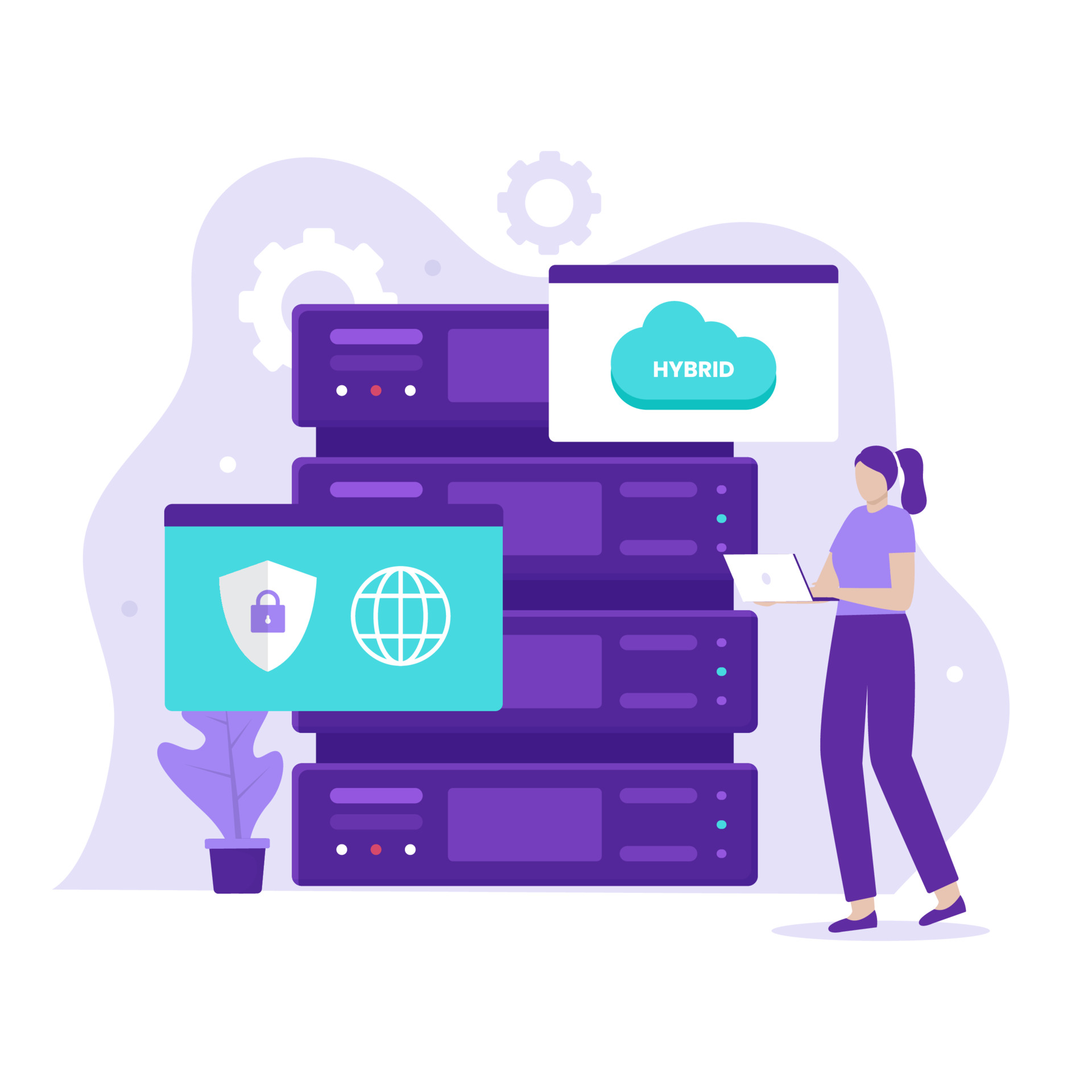 Hybrid cloud illustration design concept 3497043 Vector Art at Vecteezy