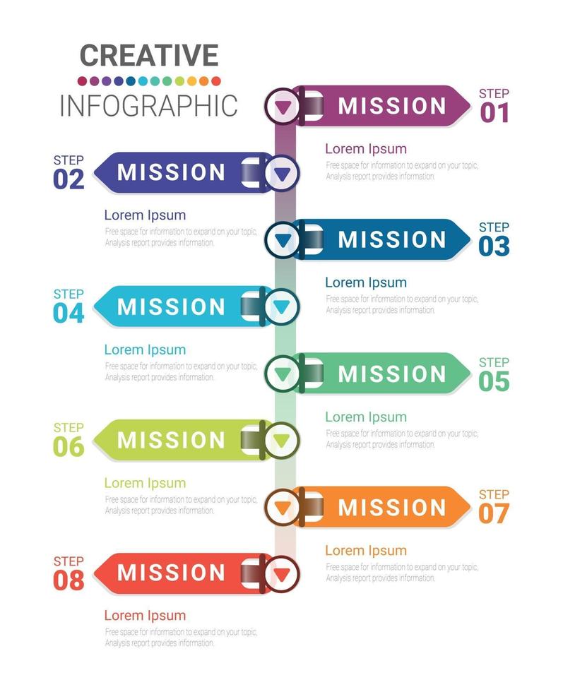 Infographic thin line design and 8 options or steps vector