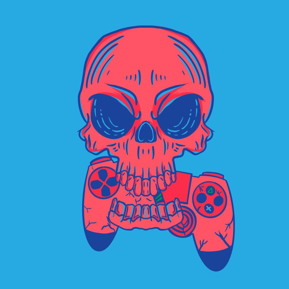 Rage Gamer with controller Illustration vector