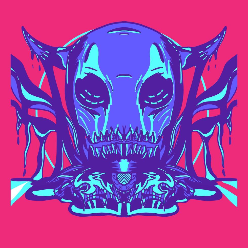 alien illustration for halloween vector