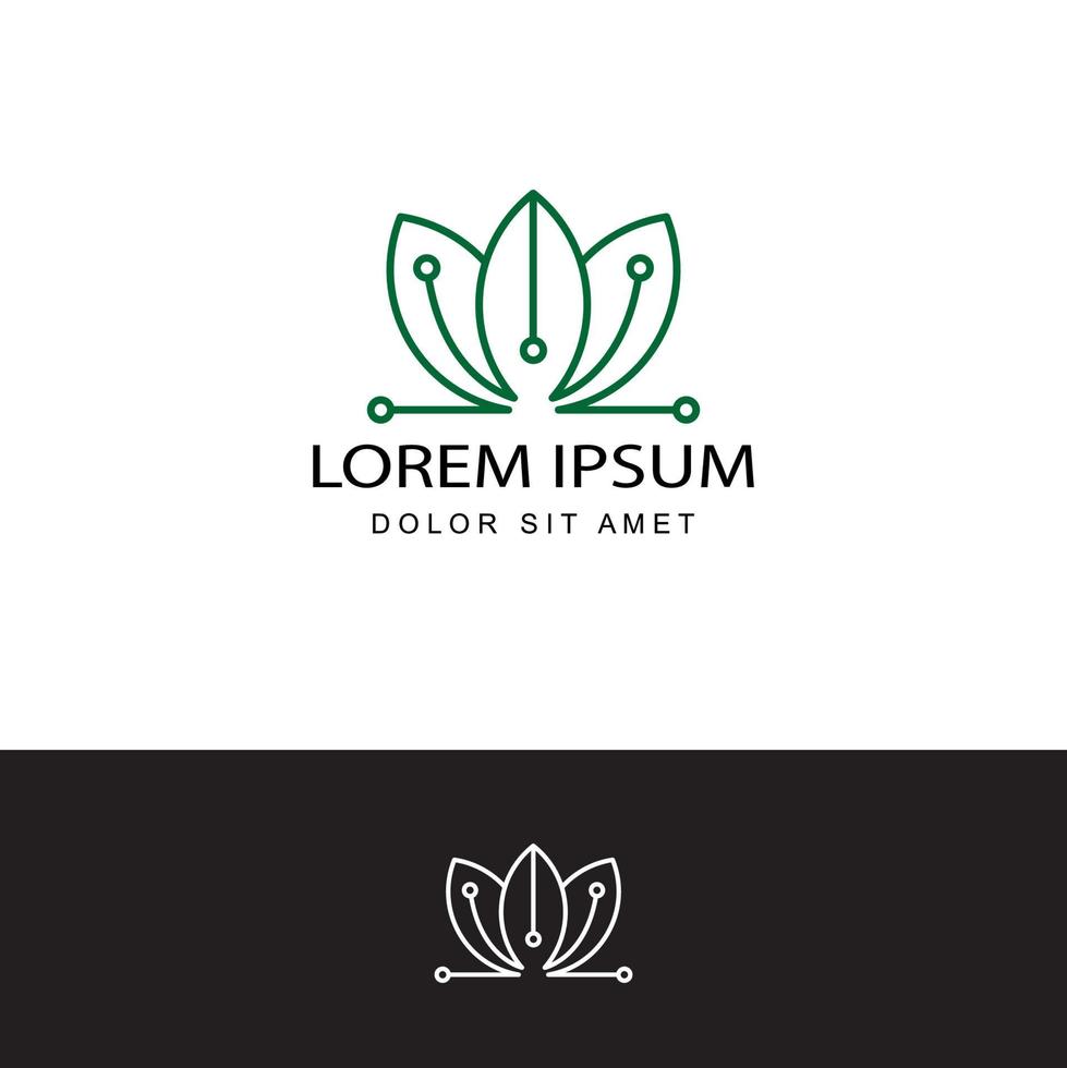 vector de diseño de plantilla de logotipo de tecnología ecológica verde