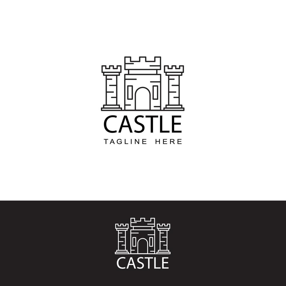 castle logo icon template design vector