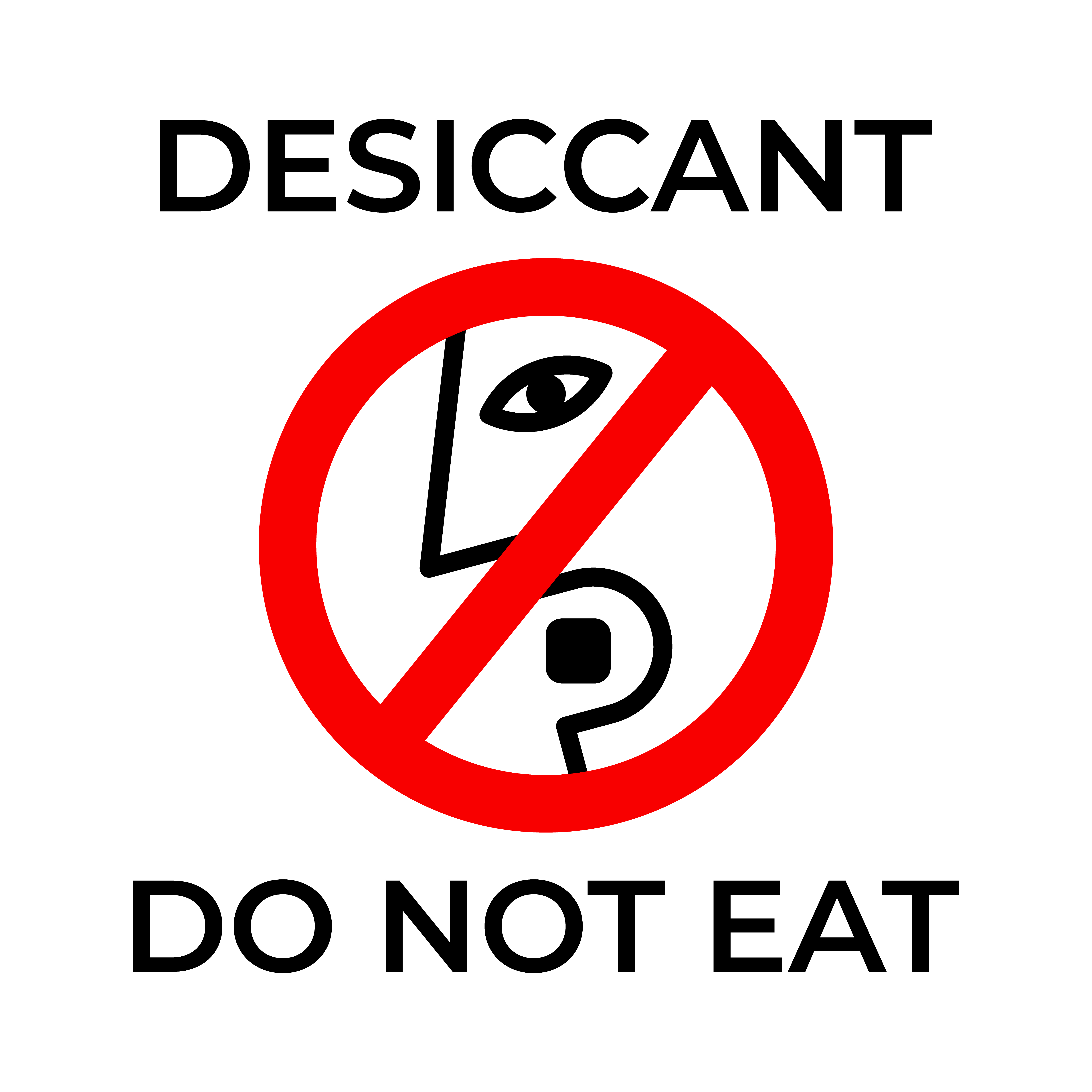 Do not eat desiccant icon. Warning eat silica forbidden symbol 3497165