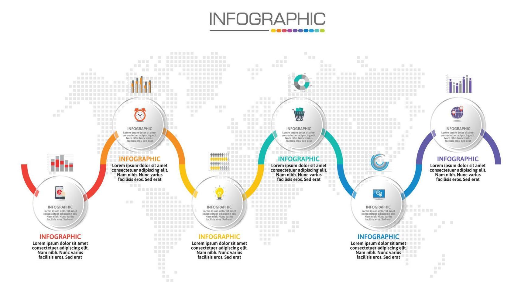 Infographic chart with business concept with 6 steps. vector