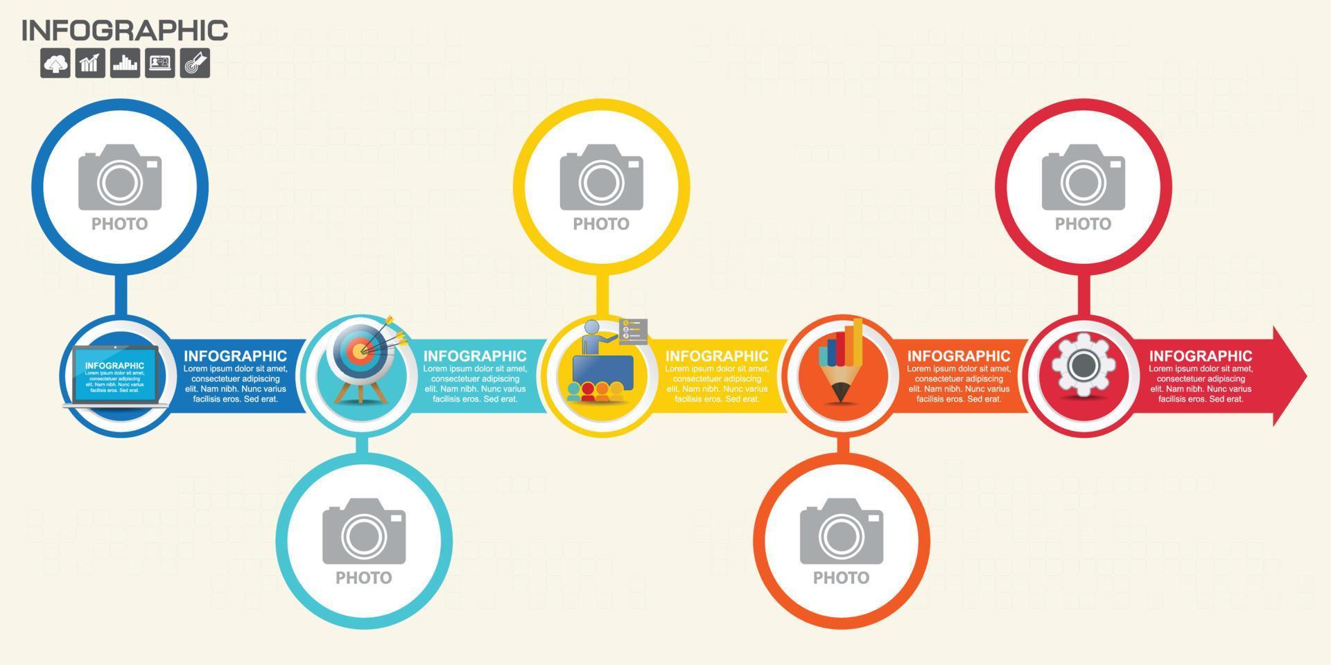 Infographic design template 5 steps with place for your data vector