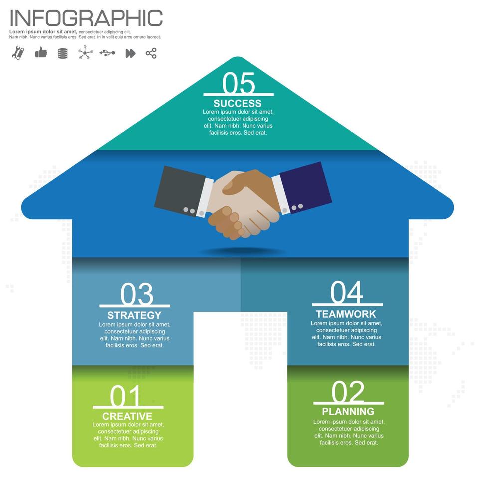 Business Infographics for workflow layout, banner, diagram, number options, step up options, web design. vector