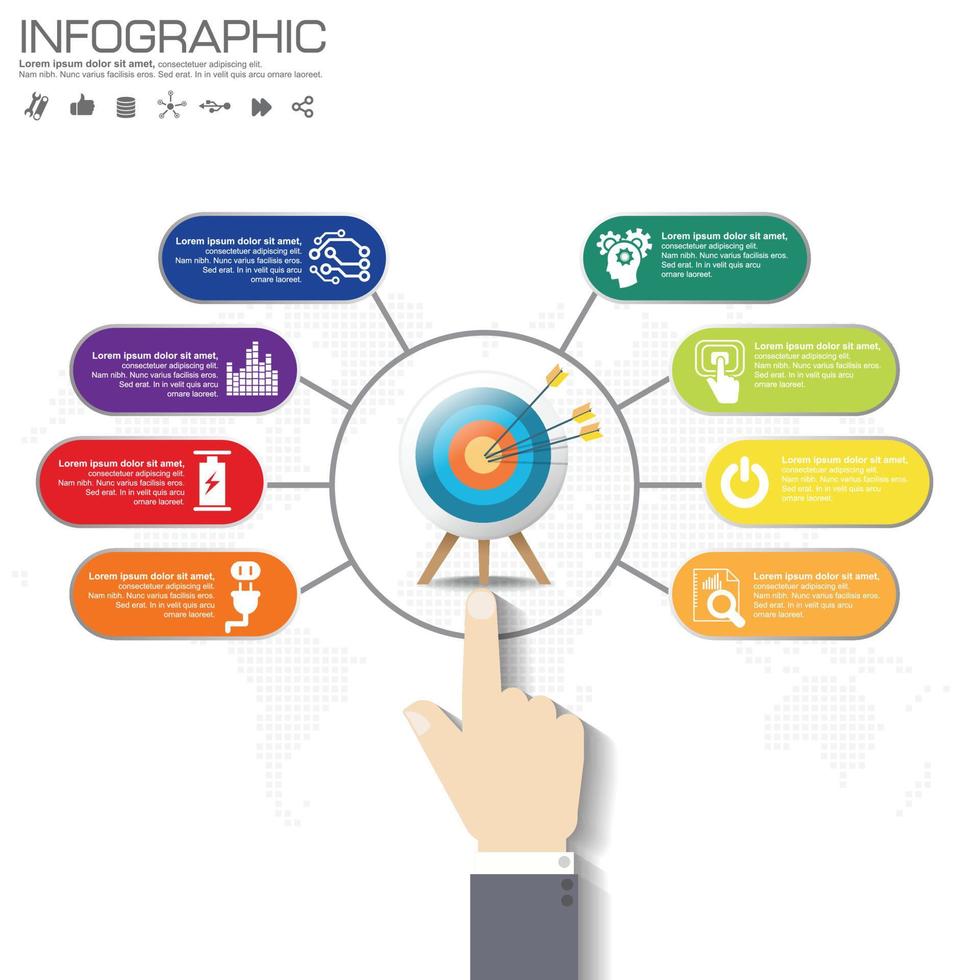 Business Infographics for workflow layout, banner, diagram, number options, step up options, web design. vector