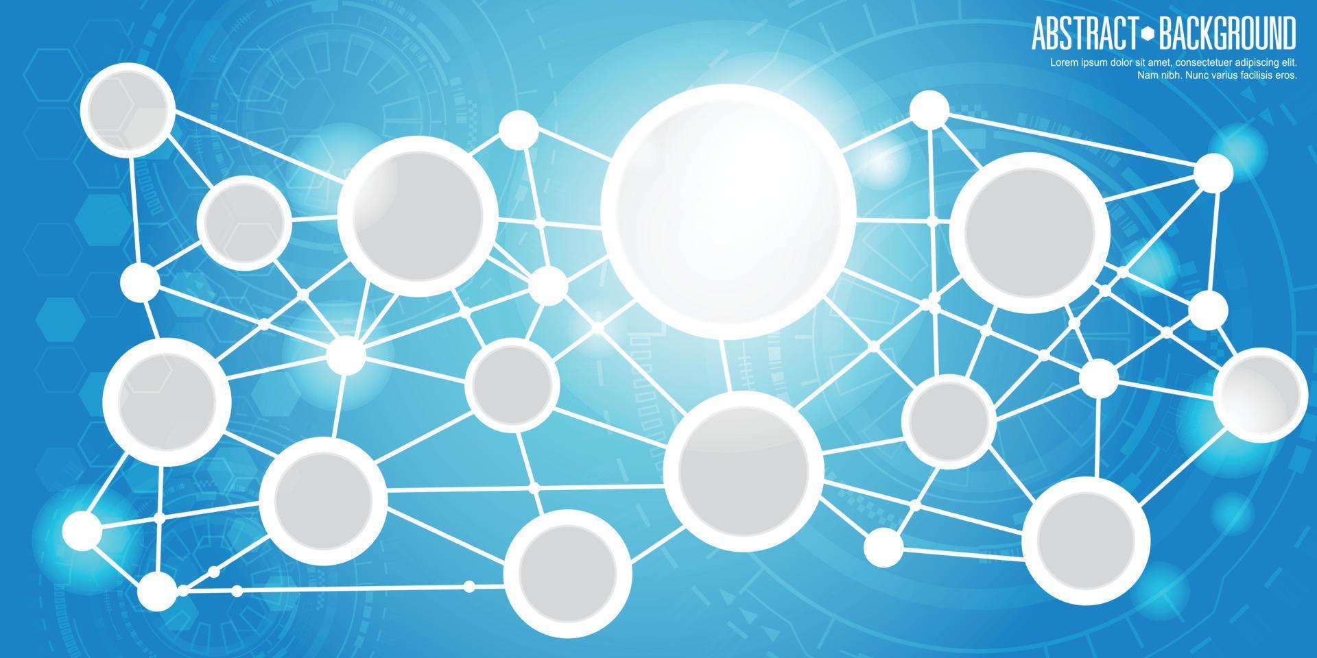 Abstract network connection on blue background vector