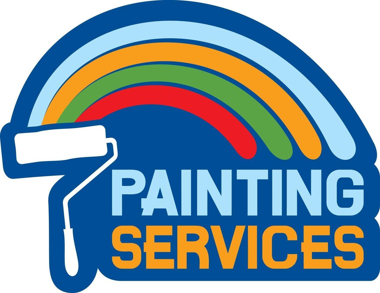 etiqueta de servicios de pintura vector