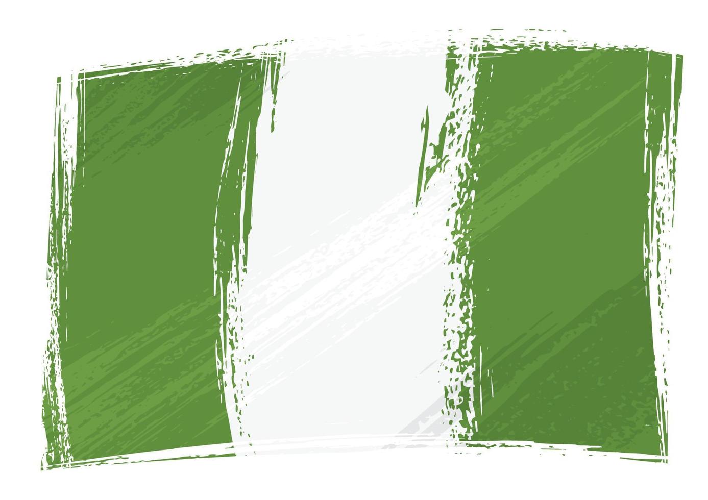 bandera de nigeria grunge vector