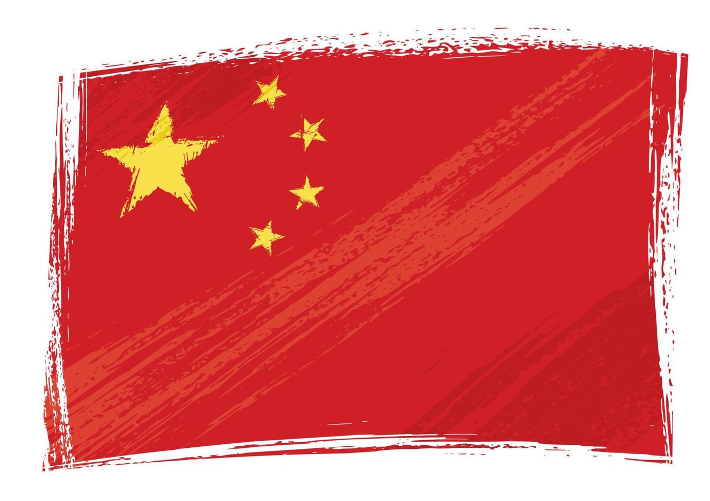 Grunge China flag vector