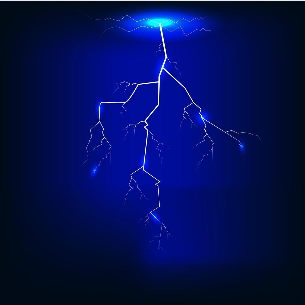 Vector illustration of Lightning of dark blue background