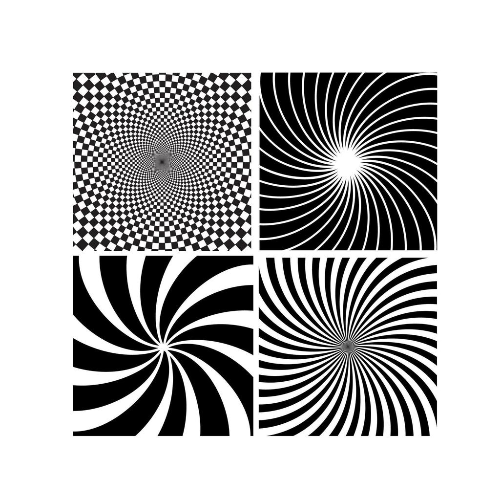 Black and white hypnotic background. vector