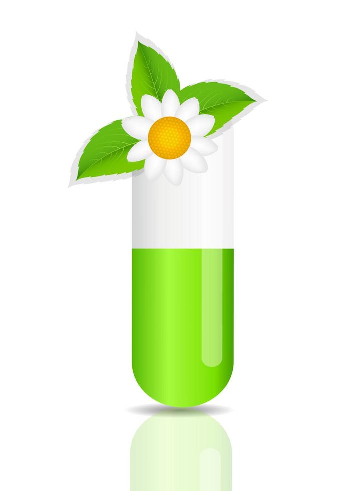 Herbal pill icon.Environment background vector illustration