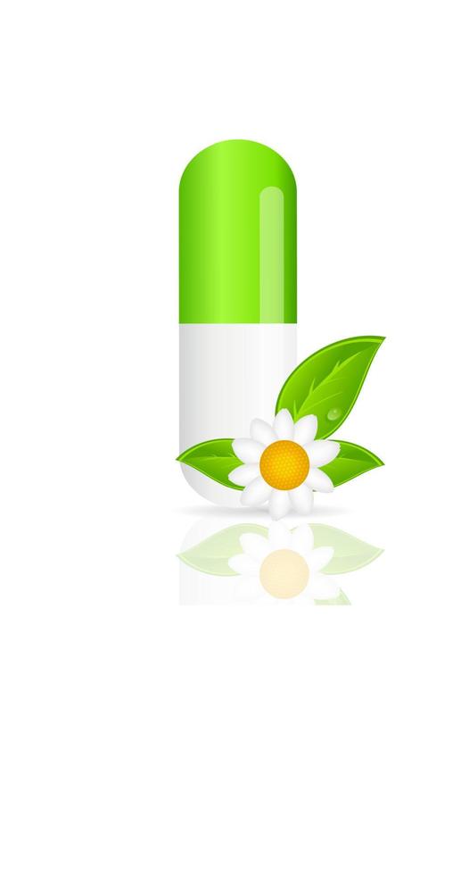 Herbal pill icon.Environment background vector illustration