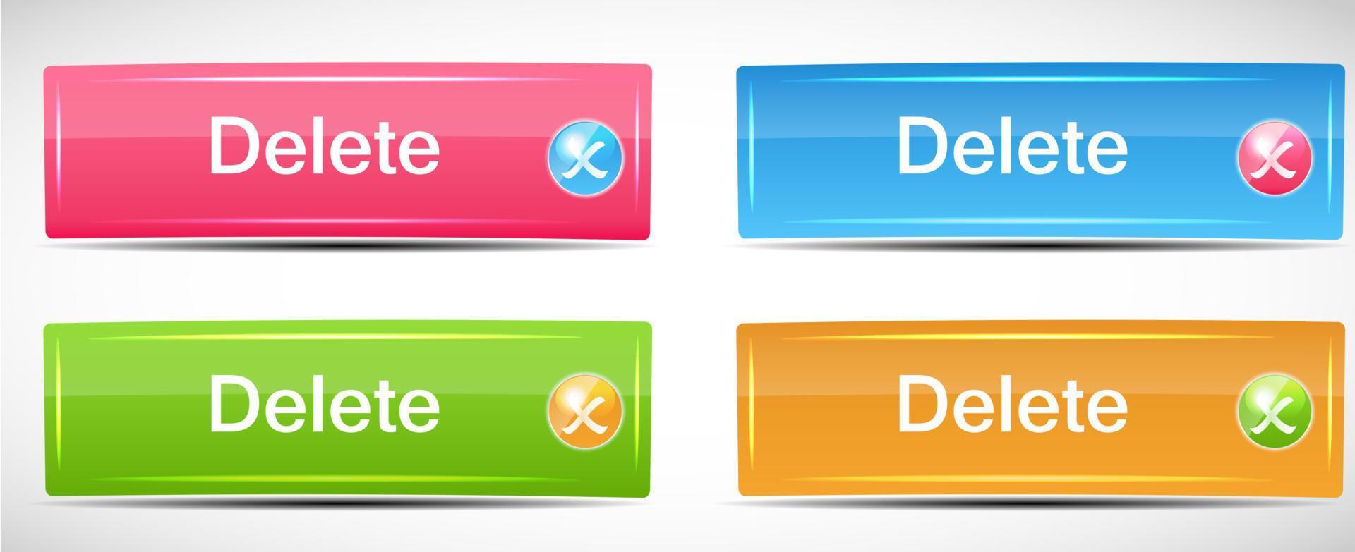 Shiny Rectangle Menu Buttons vector illustration