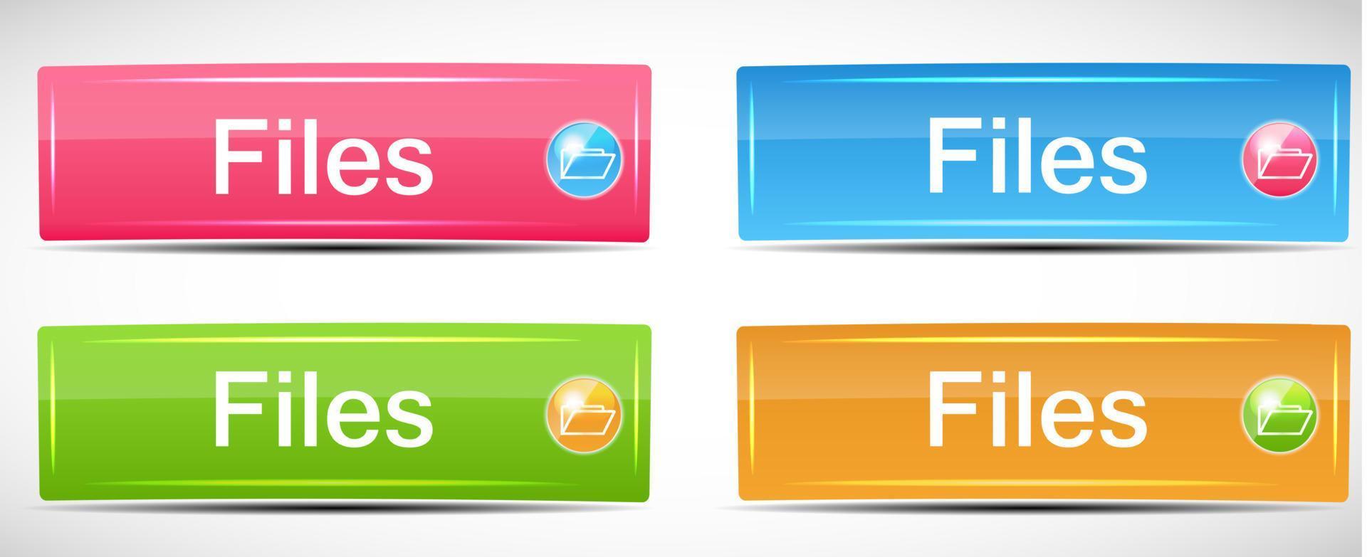 Shiny Rectangle Menu Buttons vector illustration