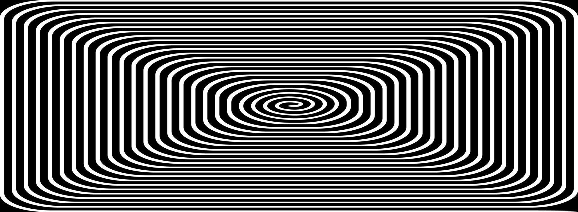 Black and White Hypnotic Background. Vector Illustration.