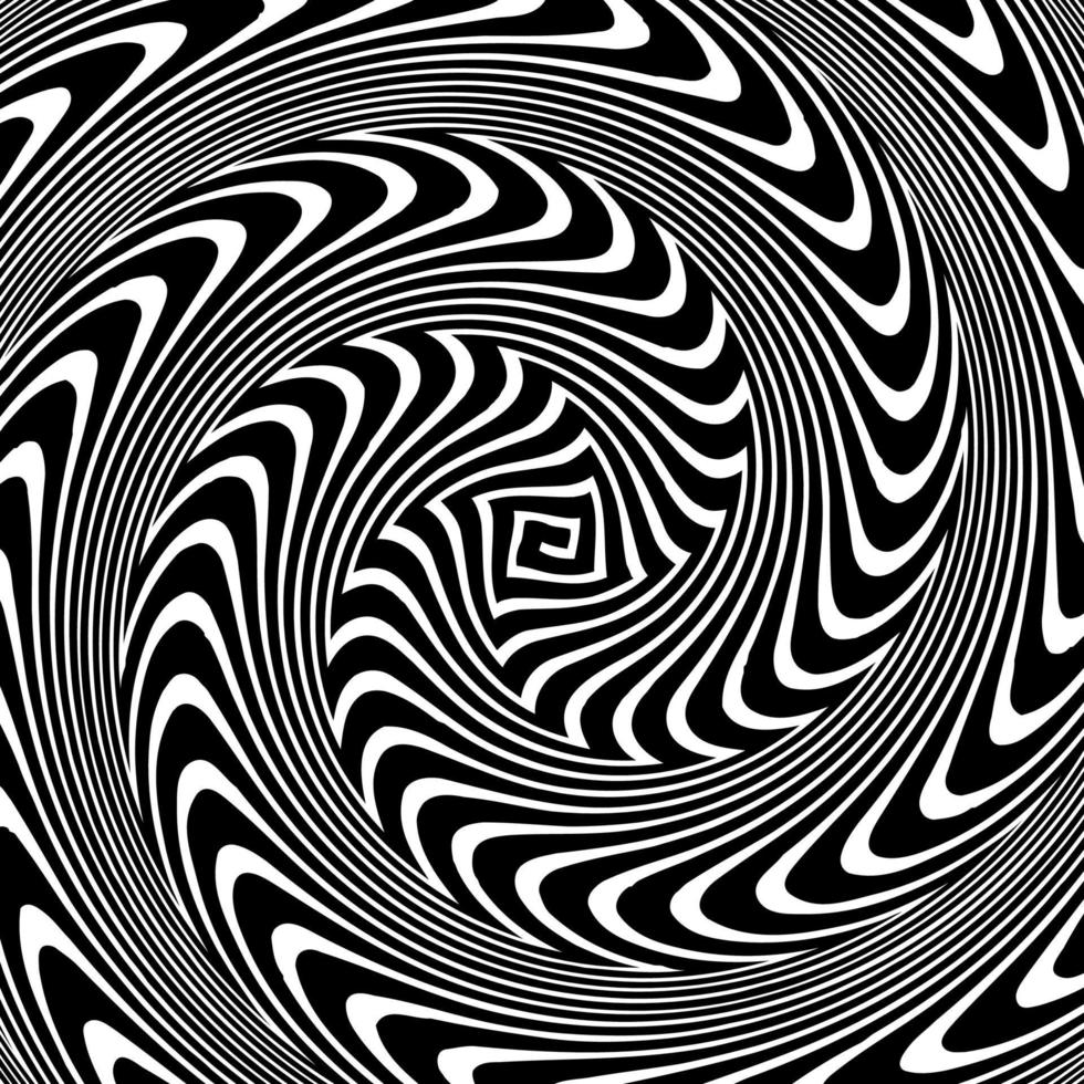 Black and White Hypnotic Background. Vector Illustration.