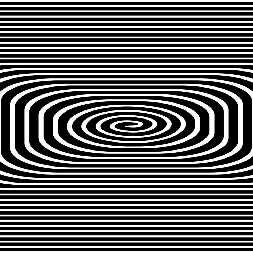 Black and White Hypnotic Background. Vector Illustration.