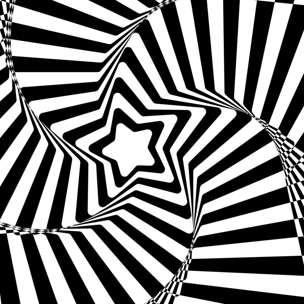 Black and White Hypnotic Background. Vector Illustration.