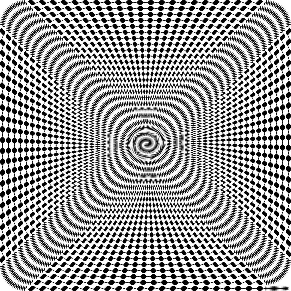 Black and White Hypnotic Background. Vector Illustration.