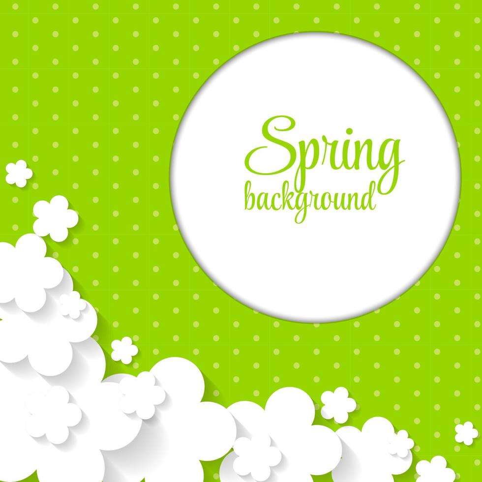 Cute Spring Background with Paper Flowers vector